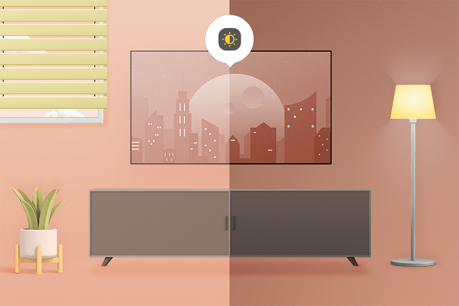 A TV that creates an optimal viewing environment content image thumbnail